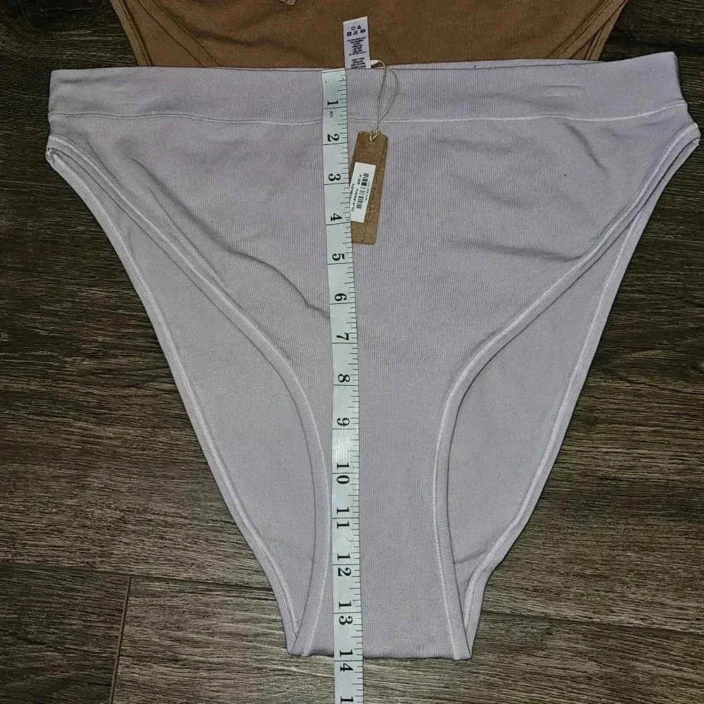 Skims Stretch Cotton Jersey Cheeky Tanga 2 pair Sz 4x High Cut Underwear